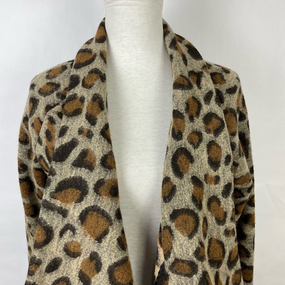 Luii | Leopard Print Wool Blend Cardigan Jacket - Picture 3 of 11